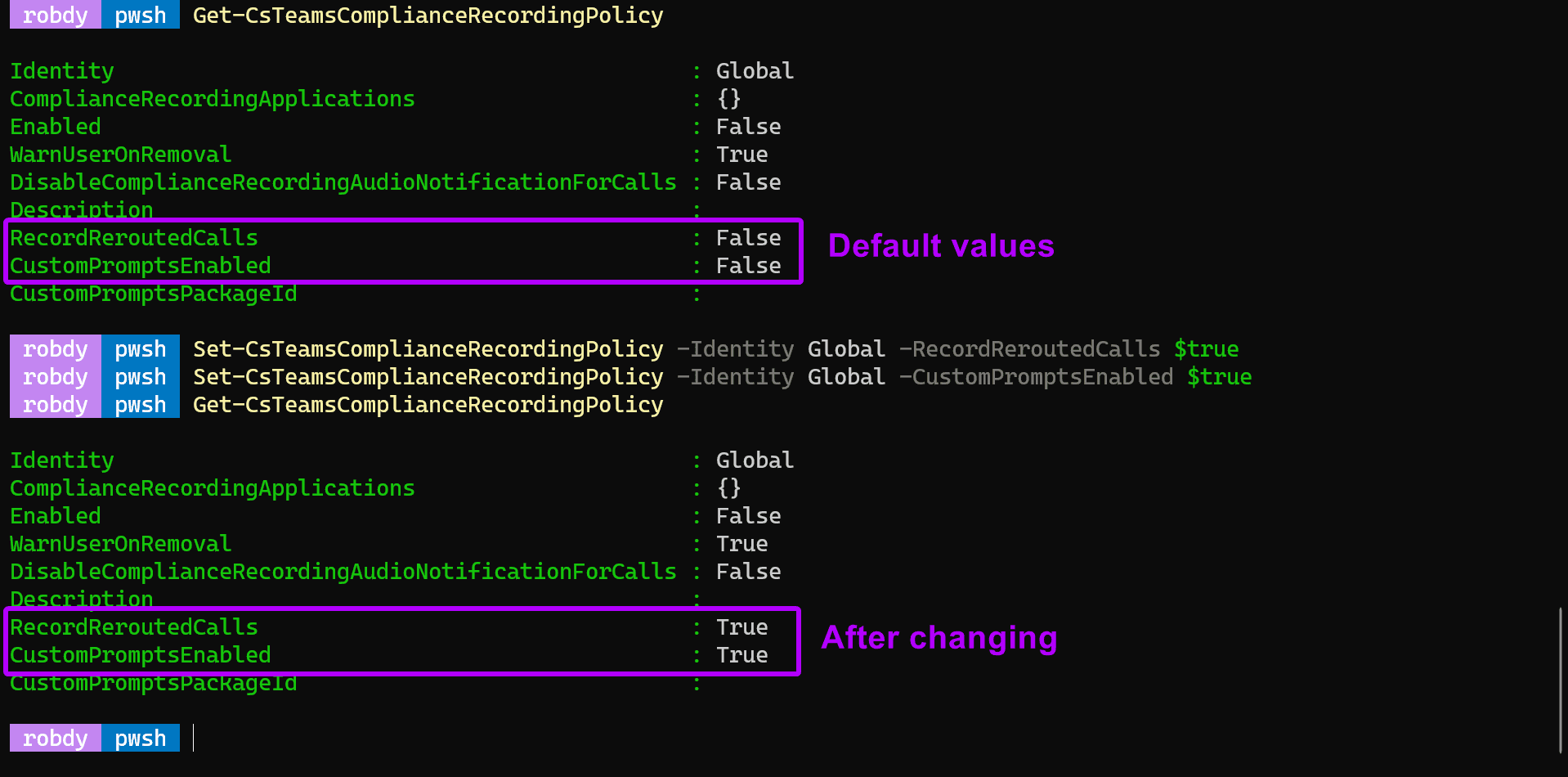 A screenshot showing both parameters can be changed