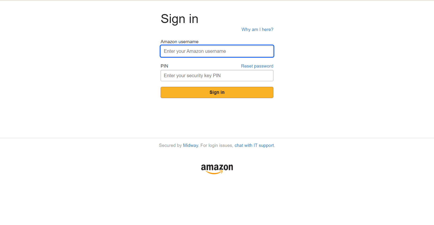 Amazon.com AD FS sign-in page