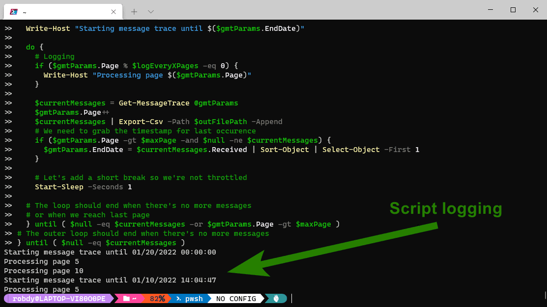 Script logging