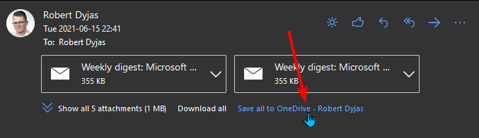 Save all to OneDrive link