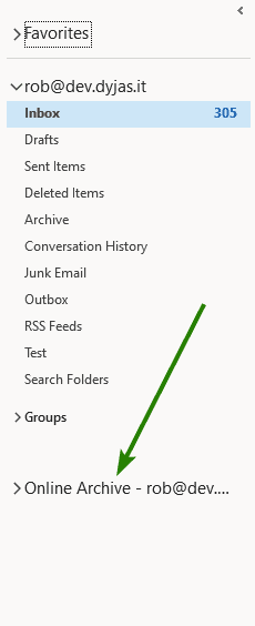 Online Archive in Outlook