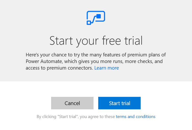 Start your free trial popup