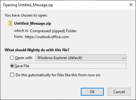 Downloading file prompt